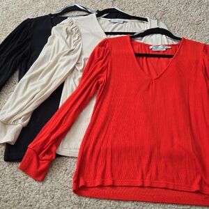 Simons Red, Cream, and Black Women's Tops